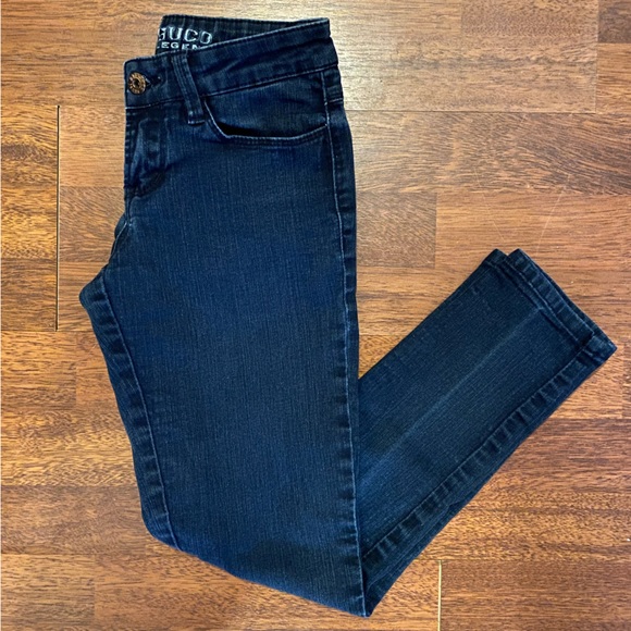 Dark Wash Cropped Skinny Jeans - Picture 1 of 8